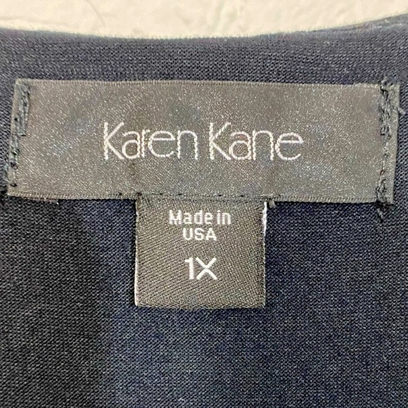 KAREN KANE - DARK BLACK BLOUSE ADORNED WITH TINY SEQUINS, 2 LAYERED- EXC COND B5 - Picture 12 of 15